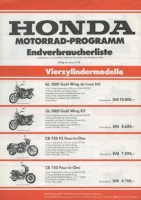 Honda Preisliste 1.1.1978