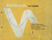 Honda XL 185 SZ Partlist 1978