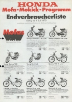 Honda pricelist Mofa + Mokick 1.7.1979