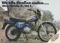 Honda XL 185 Prospekt ca. 1979