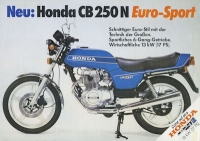 Honda CB 250 N Euro Sport Prospekt ca. 1979