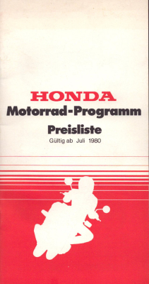 Honda Preisliste 7.1980