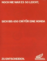 Honda Models less than 650 ccm brochure 1982