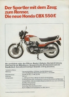 Honda CBX 550 F Prospekt 1982