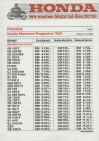 Honda pricelist 15.9.1982