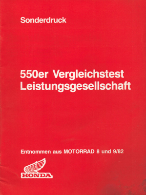 Honda CB 550 F Vergleichstest 9.1982