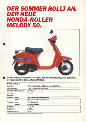 Honda Melody 50 Prospekt 10.1983