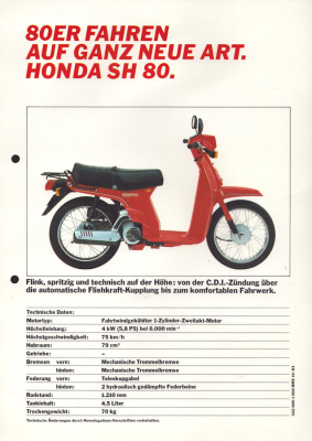 Honda SH 80 Prospekt 10.1983
