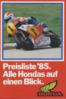 Honda pricelist 1985