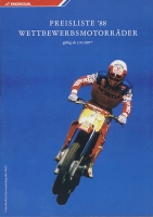 Honda Wettbewerbsmotorräder pricelist 1988