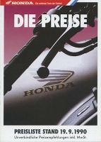 Honda Preisliste 9.1990
