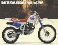 Honda XR200R, XR100R, XR80R and Z50R 8/90 US-brochure 1991