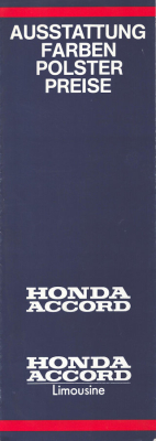 Honda Accord Farben und Preise 1970er Jahre