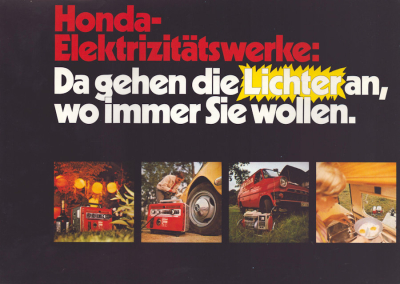 Honda Stromerzeuger ED 250 E 300 und E 800 Prospekt 1970er Jahre