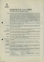 Horch V-8 Type 830 B 7 Datenblätter 7.1935