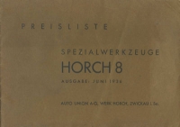 Horch 8 Spezialwerkzeuge Preisliste 6.1936