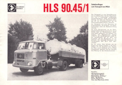 IFA Kombinat Anhänger HLS 90.45/1 Prospekt 1973