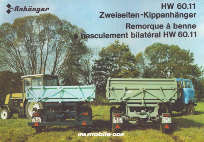 IFA Zweiseiten-Kippanhänger HW 60.11 Prospekt 1988