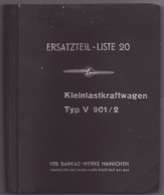 IFA Framo V 901/2 Ersatzteilliste 8.1956