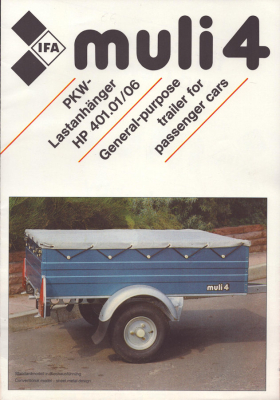 IFA Pkw Anhänger Muli 4 Prospekt 1989