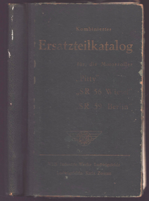 IWL Pitty, SR 56 Wiesel und SR 59 Berlin Ersatzteilliste 1959