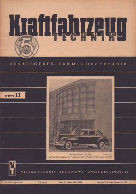 Kraftfahrzeugtechnik KFT 1951 Heft 11