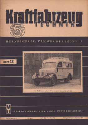 Kraftfahrzeugtechnik KFT 1951 Heft 12