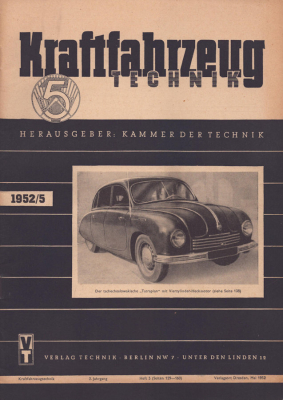 Kraftfahrzeugtechnik KFT 1952 Heft 5