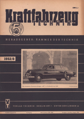 Kraftfahrzeugtechnik KFT 1952 Heft 8