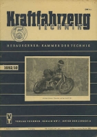 Kraftfahrzeugtechnik KFT 1952 No. 10