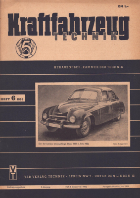 Kraftfahrzeugtechnik KFT 1953 Heft 6