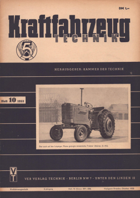 Kraftfahrzeugtechnik KFT 1953 Heft 10
