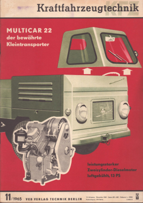 Kraftfahrzeugtechnik KFT 1965 Heft 11