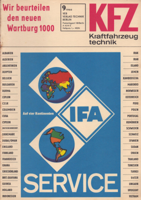 Kraftfahrzeugtechnik KFT 1966 Heft 9