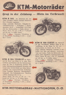 Preview: KTM Programm ca. 1955
