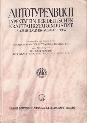 Preview: Autotypenbücher 1937 Typentafeln des Reichverbandes der Automobilindustrie