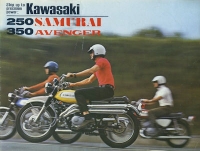 Kawasaki 250 Samurai und 350 Avenge Prospekt ca. 1968