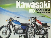 Kawasaki 250 Samurai und 350 Avenge Prospekt ca. 1969