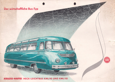 Kraus-Maffei Heck-Leichtbus KML 90 / 110 Prospekt 1953