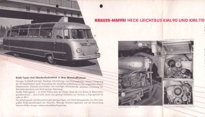 Preview: Kraus-Maffei Heck-Leichtbus KML 90 / 110 Prospekt 1953