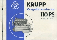 Krupp 6 Zylinder Vergasermotoren Prospekt 1930er Jahre