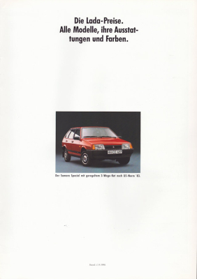 Lada Preise und Farben 9.1990