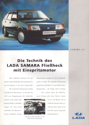 Lada Samara Fließheck Prospekt 12.1995
