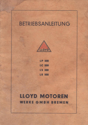 Lloyd LP LK LC LS 300 Bedienungsanleitung 10.1952