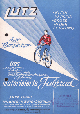 Lutz Standard Modell G 50 Prospekt 1950er Jahre