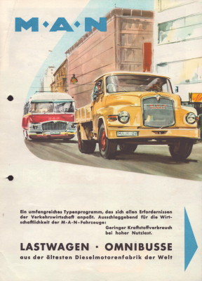MAN Lastwagen und Omnibusse Prospekt 1950er Jahre