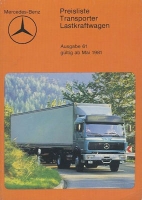 Mercedes-Benz Transporter / Lkw Preisliste 5.1981