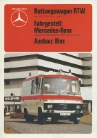 Mercedes-Benz Rettungswagen RTW Binz brochure 1982