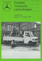 Mercedes-Benz Transporter / Lkw pricelist 8.1983