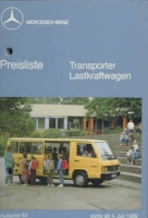 Mercedes-Benz Transporter / truck pricelist 7.1988